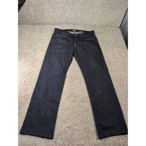 7 For All Mankind Standard Straight Leg Jeans Dark Indigo Wash Men 34 Button Fly